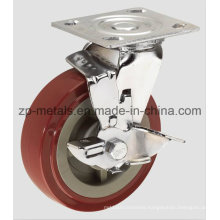 4inch PU Heavy-Duty Swivel with Brake Caster Wheel